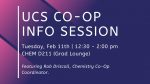 Chemistry Co-op Info Session Winter 2020